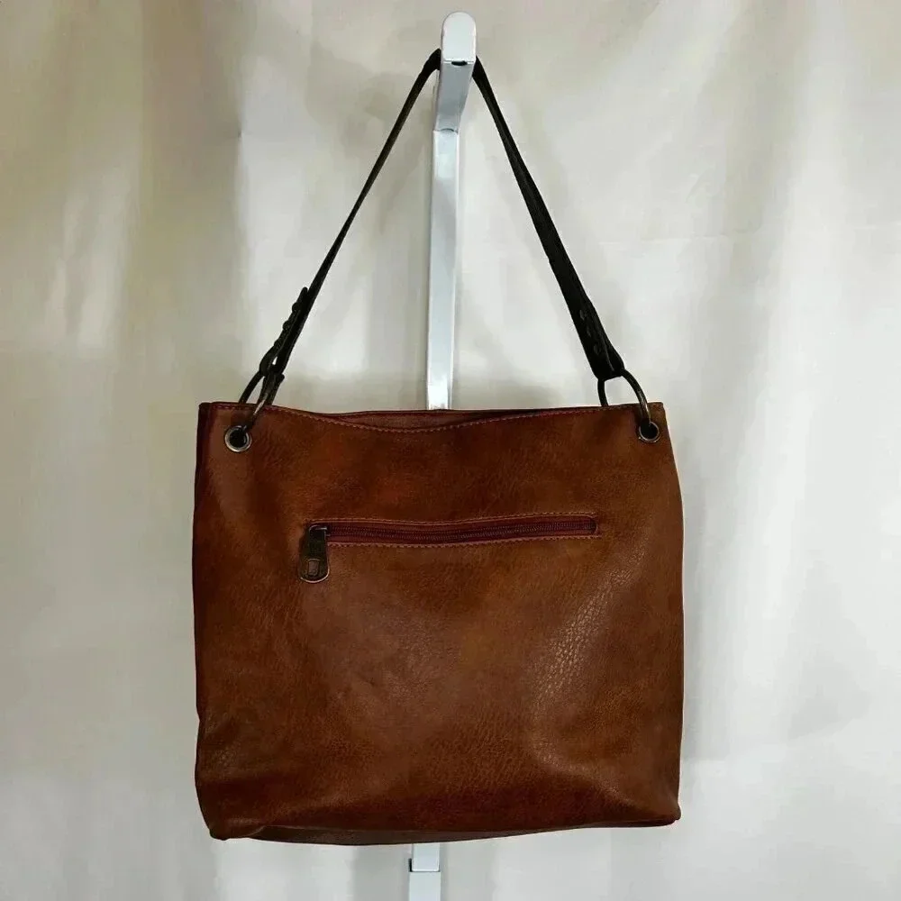 Montana West Two Tone Brown Shoulder Bag Handbag